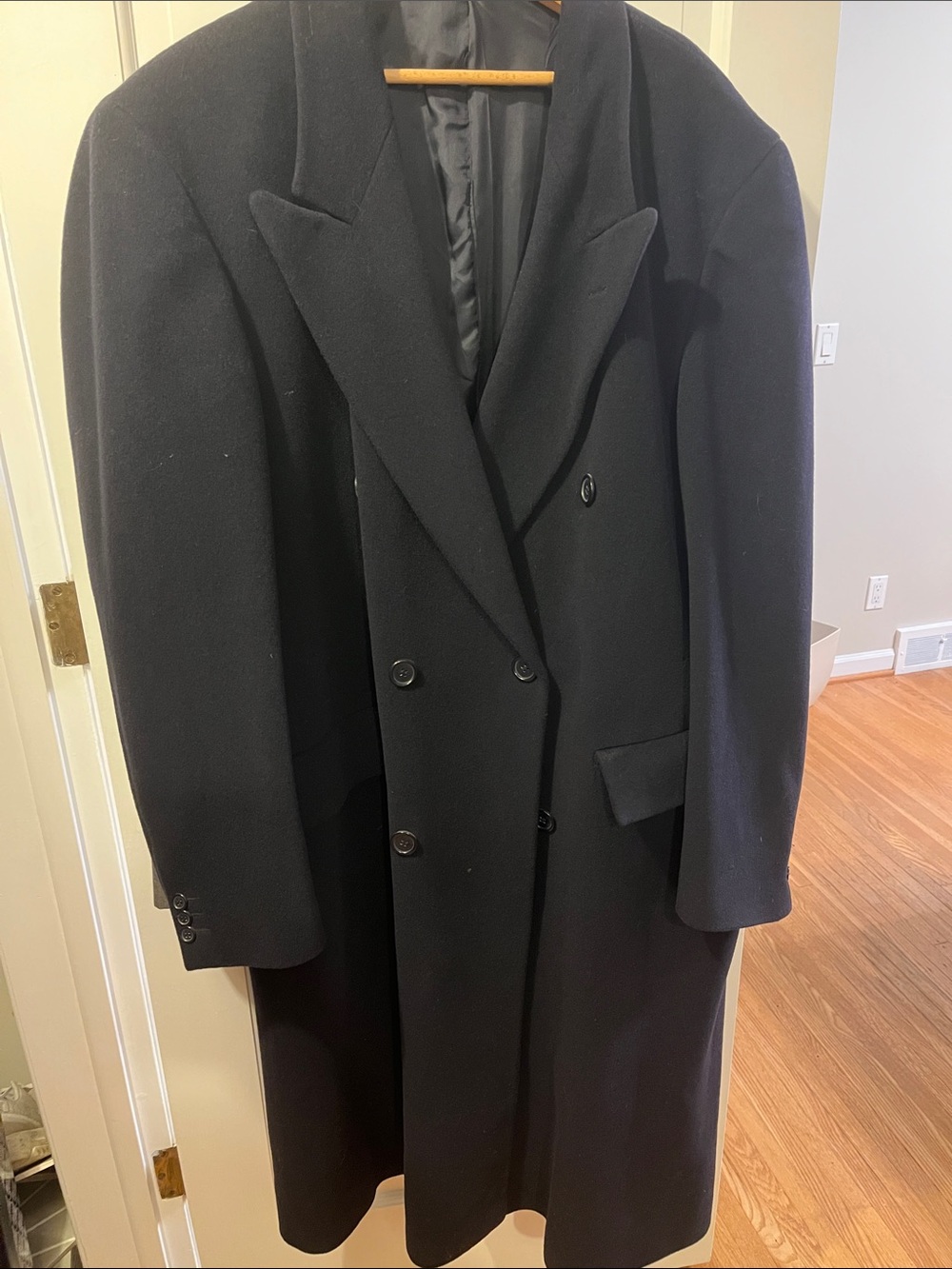 Massimo Navy Blue Double-Breasted Top Coat